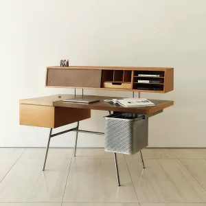 Metal and solid wood customizable home desk, medieval Bauhaus style desk, designer modern workbench