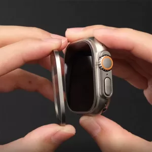 Suitable for AppleWatch Ultra2 tempered film iwatch9 Apple watch frame protective film Ultra aluminum alloy case s7 metal S8 anti-fall iwatchS6 case Watch case